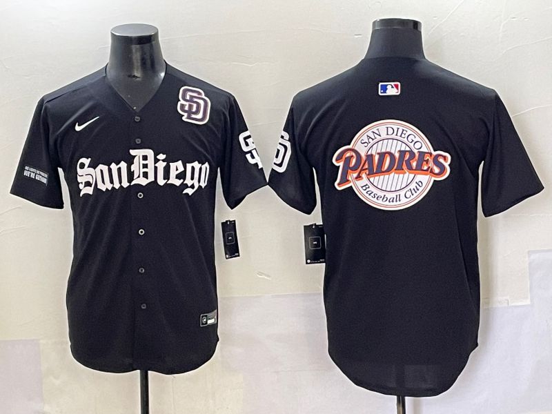 Men 2025 San Diego Padres Blank Black Five generations Joint Name Nike MLB Jersey style 30->san diego padres->MLB Jersey